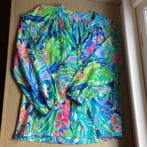 Lilly Pulitzer Silk Elsa Top size M